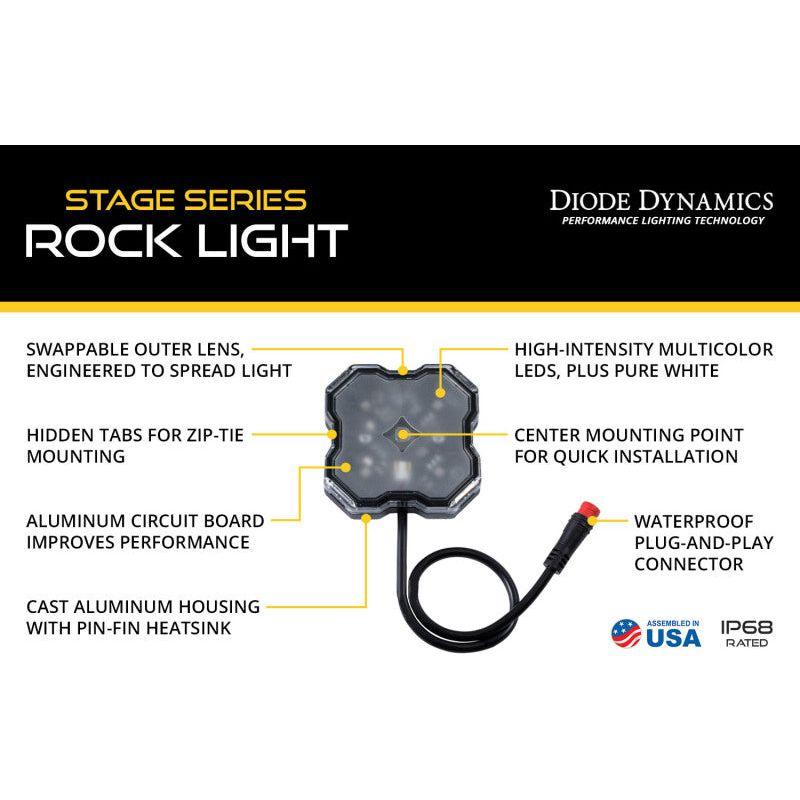 Diode Dynamics DD7454 - DIODD7454 - Diode Dynamics Stage Series RGBW LED Rock Light (8-pack) - Shipped in Europe - Tuningsupply.com