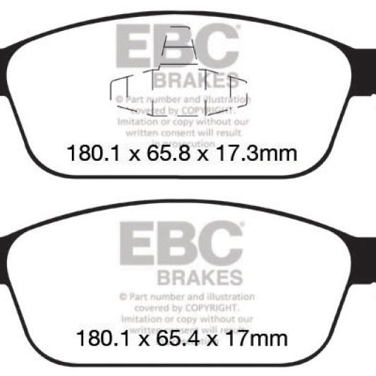 EBC DP42145R - EBCDP42145R - EBC 12+ Ford Focus 2.0 Turbo ST Yellowstuff Front Brake Pads - Shipped in Europe - Tuningsupply.com