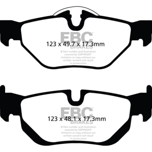 EBC DP42069R - EBCDP42069R - EBC 13+ BMW X1 2.0 Turbo (28i) Yellowstuff Rear Brake Pads - Shipped in Europe - Tuningsupply.com