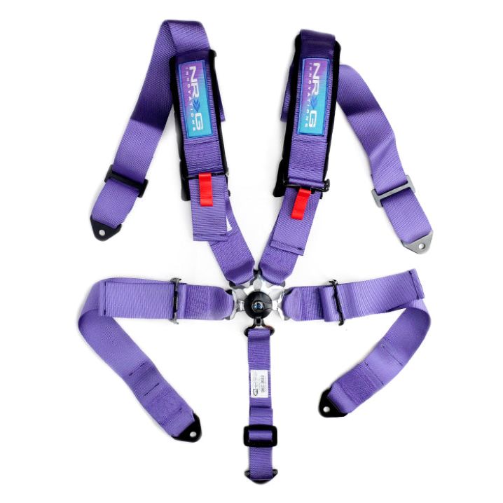 NRG SBH-B6PCPP - NRGSBH-B6PCPP - NRG SFI 16.1 5Pt 3 Inch Seat Belt Harness with Pads / Cam Lock - Purple - Shipped in Europe - Tuningsupply.com