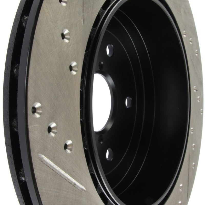 Stoptech 127.47030L - STO127.47030L - StopTech 08+ Subaru STI (Will Not Fit 05-07) Slotted & Drilled Sport Brake Rotor - Shipped in Europe - Tuningsupply.com