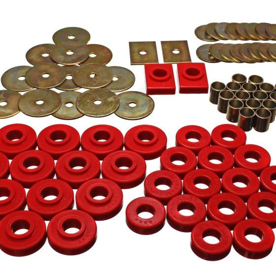 Energy Suspension 3.4120R - ENG3.4120R - Energy Suspension GM Body Mount Set - Red - Shipped in Europe - Tuningsupply.com