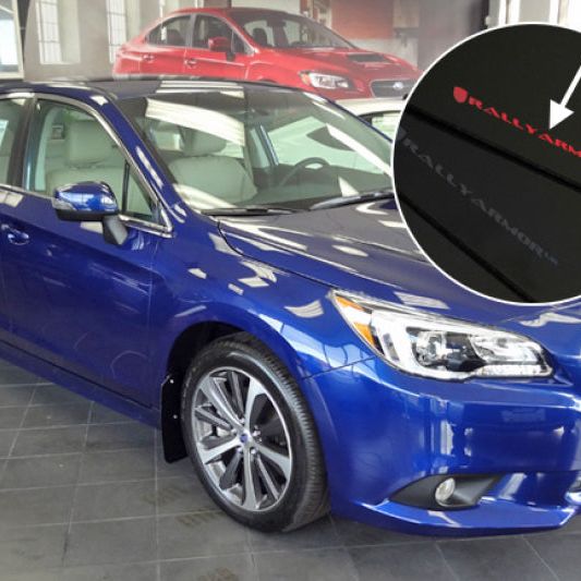 Rally Armor MF34-UR-BLK/SIL - RALMF34-UR-BLK/SIL - Rally Armor 15-19 Subaru Legacy Black UR Mud Flap w/ Silver Logo - Shipped in Europe - Tuningsupply.com