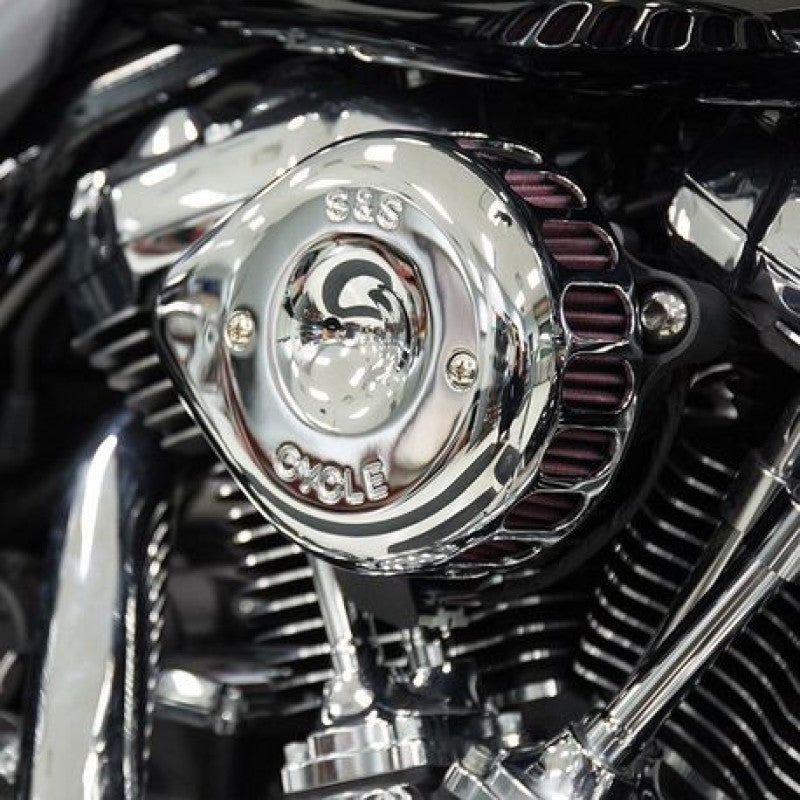 S&S Cycle 170-0435C - SSC170-0435C - S&S Cycle 2017+ M8 Models Stealth Air Cleaner Kit w/ Chrome Mini Teardrop Cover - Shipped in Europe - Tuningsupply.com