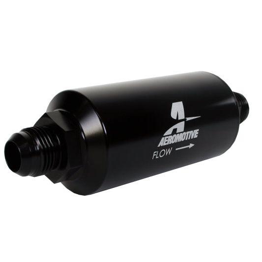 Aeromotive 12385 - AER12385 - Aeromotive In-Line Filter - AN -10 size Male - 10 Micron Microglass Element - Bright-Dip Black - Shipped in Europe - Tuningsupply.com