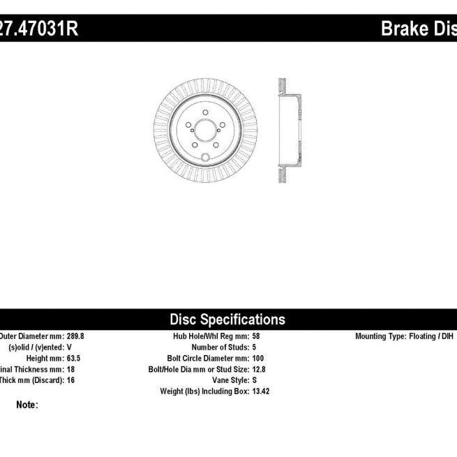 Stoptech 127.47031R - STO127.47031R - StopTech Slotted & Drilled Sport Brake Rotor - Shipped in Europe - Tuningsupply.com