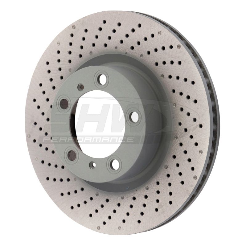 SHW Performance PFL39971 - SHWPFL39971 - SHW 09-16 Porsche 911 Carrera w/o Ceramic Brake Left Front Drill-Dimp MB Brake Rotor (99735140101) - Shipped in Europe - Tuningsupply.com