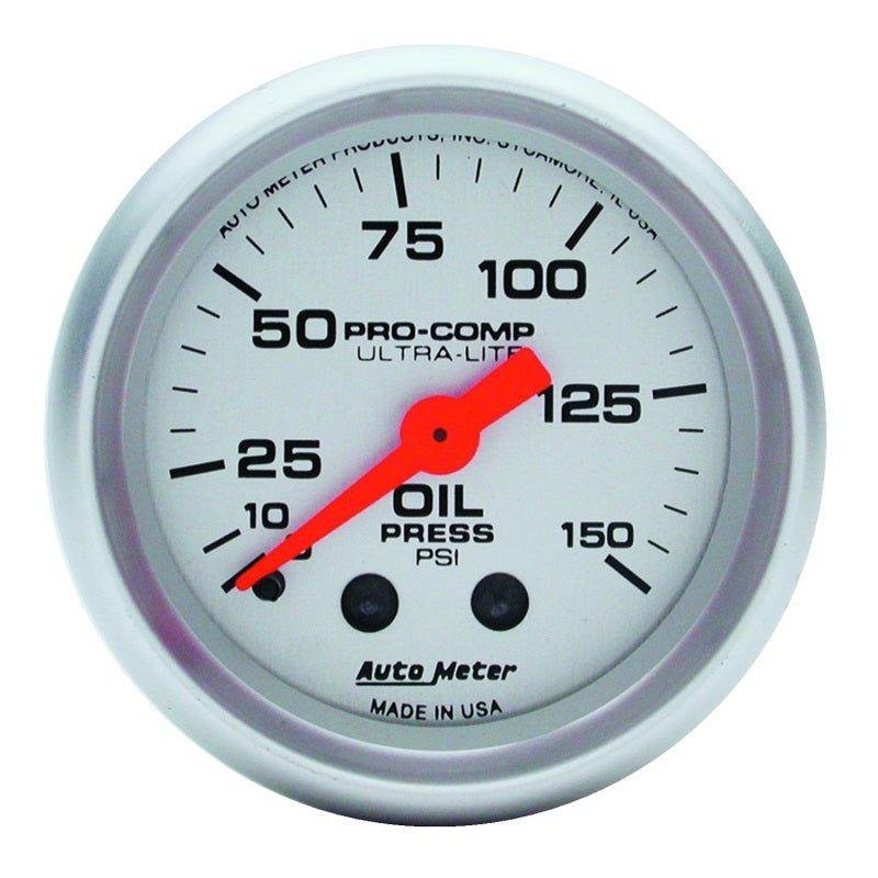 AutoMeter 4323 - ATM4323 - Autometer Ultra-Lite 52mm 0-150 PSI Mechanical Oil Pressure Gauge - Shipped in Europe - Tuningsupply.com