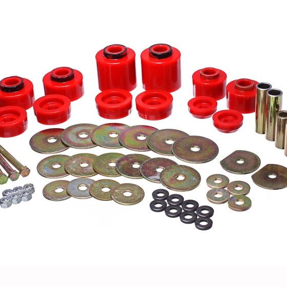 Energy Suspension 4.4123R - ENG4.4123R - Energy Suspension 80-96 Ford F-150/250/350 Red Body Mount Set Includes Hardware - Shipped in Europe - Tuningsupply.com