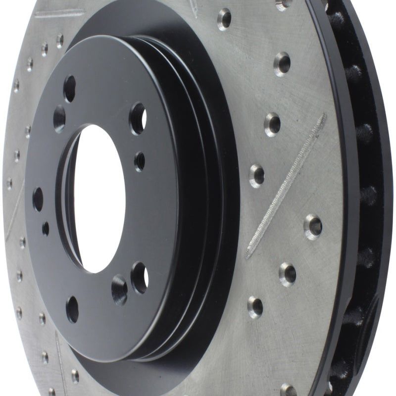 Stoptech 127.40048L - STO127.40048L - StopTech 00-09 S2000 Slotted & Drilled Left Front Rotor - Shipped in Europe - Tuningsupply.com
