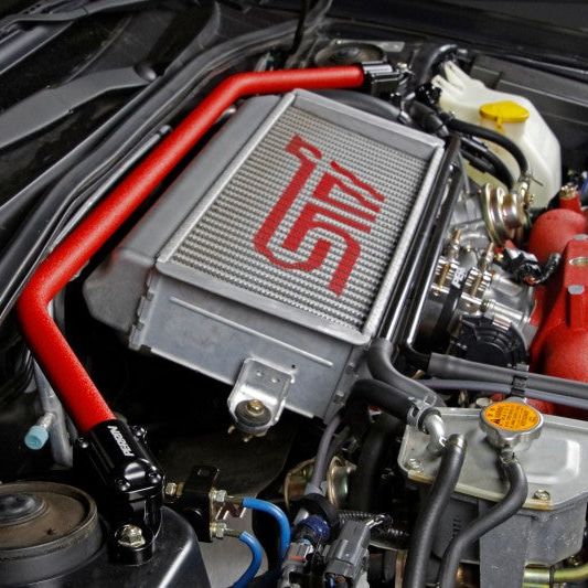 Perrin Performance PSP-SUS-052RD - PERPSP-SUS-052RD - PERRIN 02-07 Subaru WRX/STi/Impreza / 04-08 Forester Front Strut Brace - Red - Shipped in Europe - Tuningsupply.com