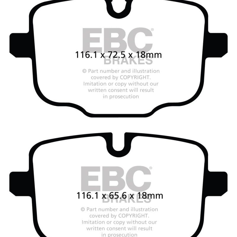 EBC DP32089C - EBCDP32089C - EBC 2021+ BMW M3/M4 3.0TT (G80/G82/G83 w/Cast Iron Rotors) Redstuff Rear Brake Pads - Shipped in Europe - Tuningsupply.com