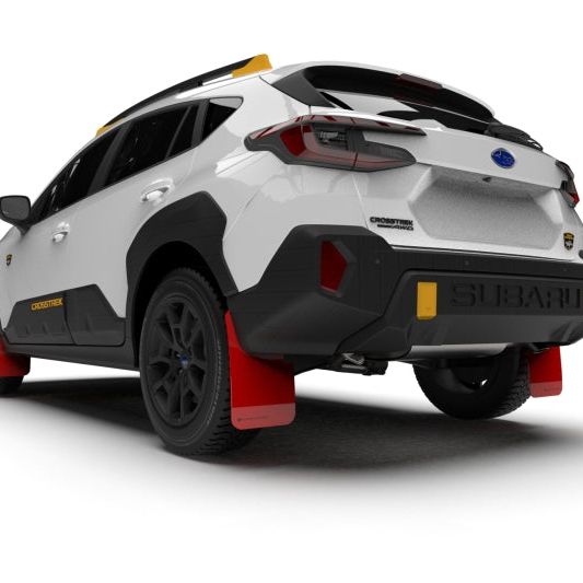 Rally Armor MF116-UR-RD-BLK - RALMF116-UR-RD-BLK - Rally Armor 24-25 Subaru Crosstrek (Wilderness Only) Red UR Mud Flap W/Black Logo - No Drilling Req - Shipped in Europe - Tuningsupply.com