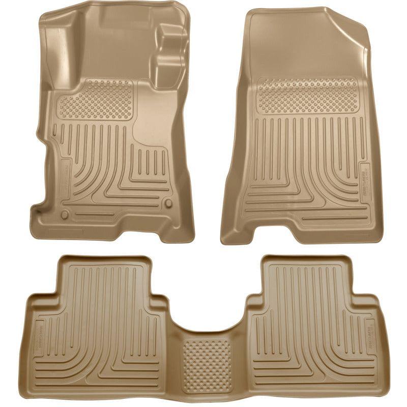 Husky Liners 98403 - HSL98403 - Husky Liners 08-12 Honda Accord (4DR) WeatherBeater Combo Tan Floor Liners (One Piece for 2nd Row) - Shipped in Europe - Tuningsupply.com
