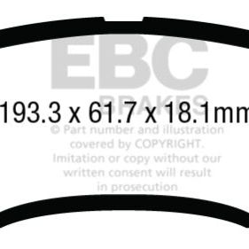 EBC ED93016 - EBCED93016 - EBC 13+ Ford F250 (inc Super Duty) 6.2 (2WD) Extra Duty Rear Brake Pads - Shipped in Europe - Tuningsupply.com
