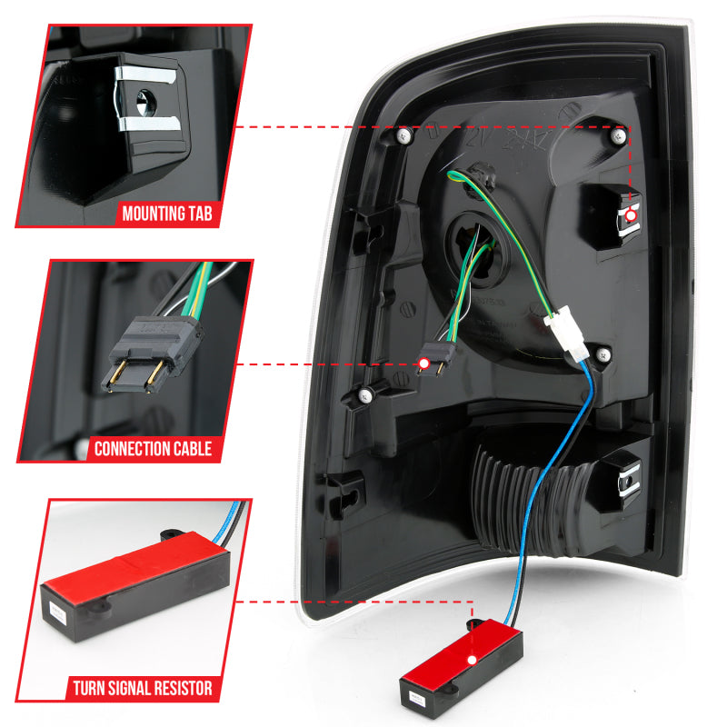 ANZO 311319 - ANZ311319 - ANZO 2009-2018 Dodge Ram 1500 LED Taillight Plank Style Black w/Smoke Lens - Shipped in Europe - Tuningsupply.com