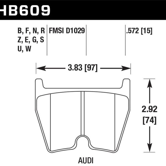 Hawk Performance KHB609G.572 - HAWKHB609G.572 - Hawk 08-11 Audi R8/07-08 RS4/03-04 RS6 / 02-03 VW Phaeton DTC-60 Front Race Brake Pads - Shipped in Europe - Tuningsupply.com