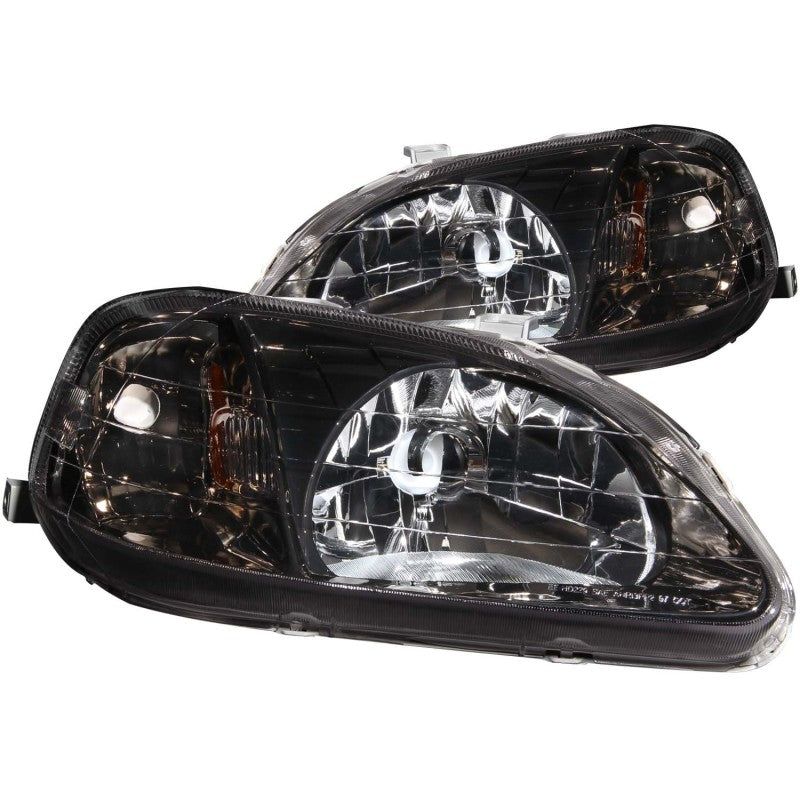 ANZO 121234 - ANZ121234 - ANZO 1999-2000 Honda Civic Crystal Headlights Gun-Metal Gray - Shipped in Europe - Tuningsupply.com