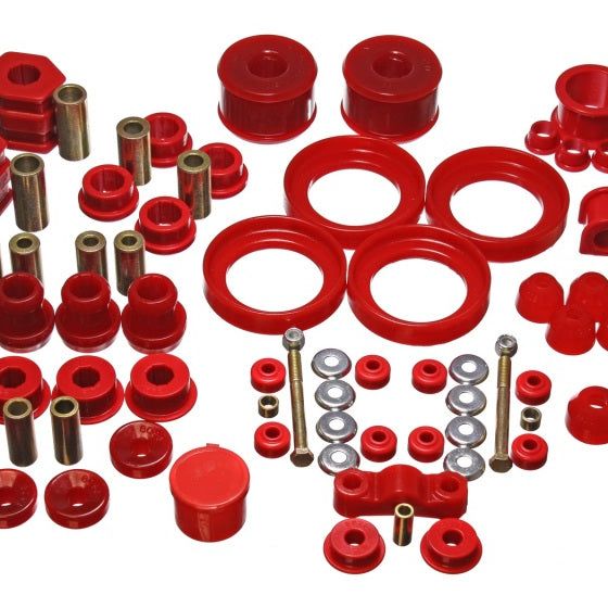 Energy Suspension 16.18110R - ENG16.18110R - Energy Suspension 96-00 Honda Civic/CRX Red Hyper-Flex Master Bushing Set - Shipped in Europe - Tuningsupply.com