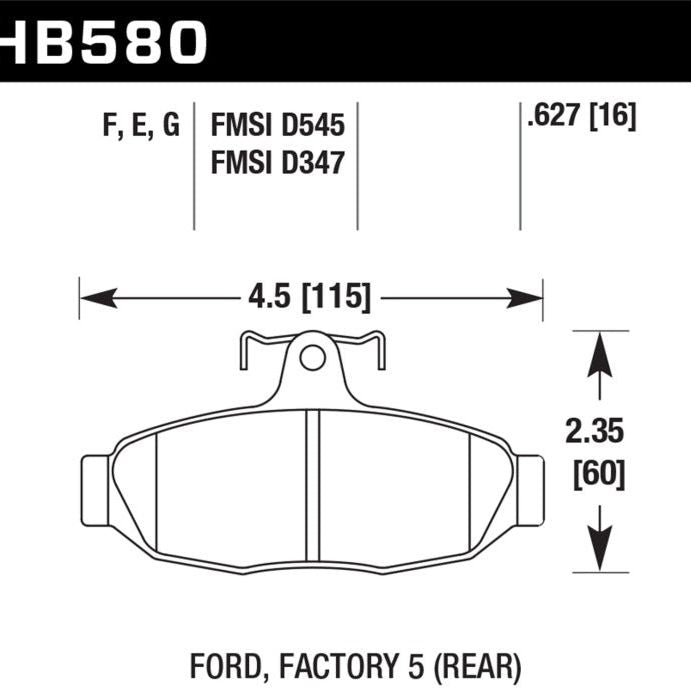 Hawk Performance KHB580F.627 - HAWKHB580F.627 - Hawk HPS Street Brake Pads - Shipped in Europe - Tuningsupply.com