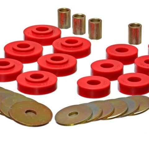 Energy Suspension 3.4102R - ENG3.4102R - Energy Suspension GM Corvette Red Body Mount Set - Shipped in Europe - Tuningsupply.com