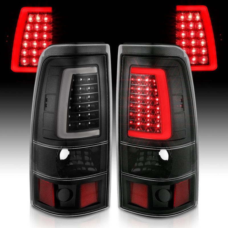 ANZO 311333 - ANZ311333 - ANZO 2003-2006 Chevy Silverado 1500 LED Taillights Plank Style Black w/Clear Lens - Shipped in Europe - Tuningsupply.com