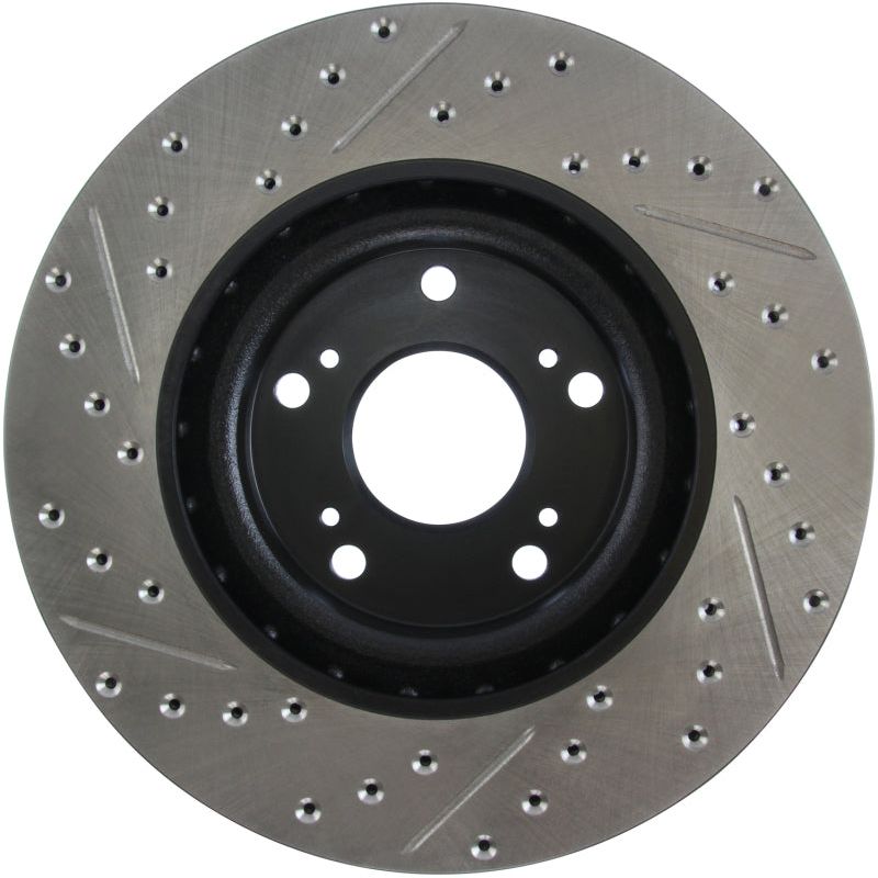 Stoptech 127.40057L - STO127.40057L - StopTech 02-06 Acura RSX Type S / 06-09 Honda Civic Si Slotted & Drilled Left Front Rotor - Shipped in Europe - Tuningsupply.com