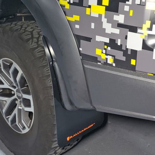 Rally Armor MF53-UR-BLK/DGRY - RALMF53-UR-BLK/DGRY - Rally Armor 17-20 Ford F-150 Raptor Gen 2 Black UR Mud Flap w/Dark Grey Logo - Shipped in Europe - Tuningsupply.com