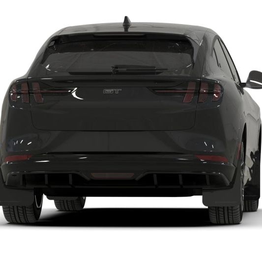 Rally Armor MF96-UR-BLK-RD - RALMF96-UR-BLK-RD - Rally Armor 21-25 Ford Mustang Mach-E/GT/Rally Black UR Mud Flap w/Red Logo - Shipped in Europe - Tuningsupply.com