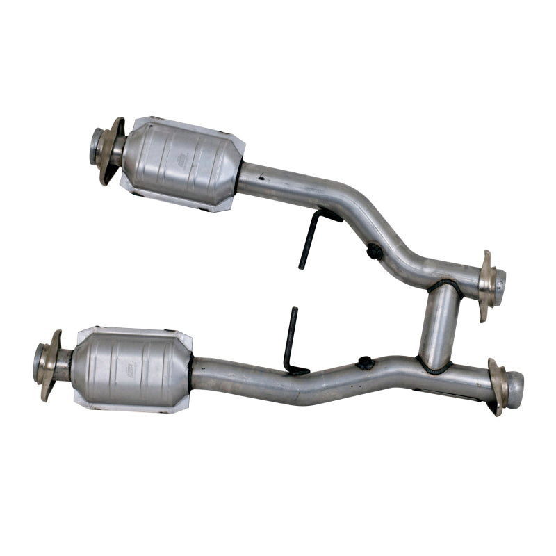 BBK 1538 - BBK1538 - BBK 96-04 Mustang 4.6 GT / Cobra Short Mid H Pipe w Catalytic Converters 2-1/2 For Long Tube Headers - Shipped in Europe - Tuningsupply.com