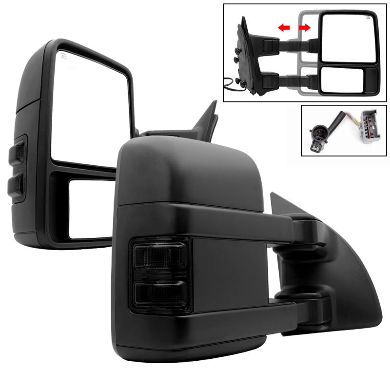SPYDER 9935466 - SPY9935466 - xTune L&R G2 Ford Superduty 99-07 Heated Smoke Signal Telescoping Mirrors MIR-FDSD99S-G2-PW-SM-SET - Shipped in Europe - Tuningsupply.com