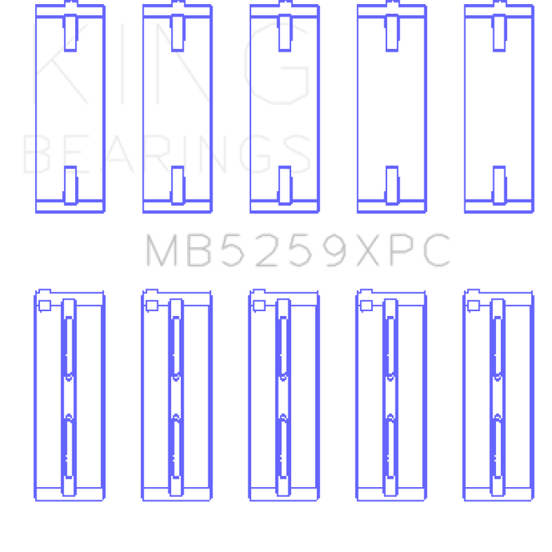 King Engine Bearings GMB5259XPC.026 - KINGMB5259XPC.026 - King Honda A-Series/B-Series/K-Series pMaxKote Performance Main Bearing Set - Size +.026mm - Shipped in Europe - Tuningsupply.com