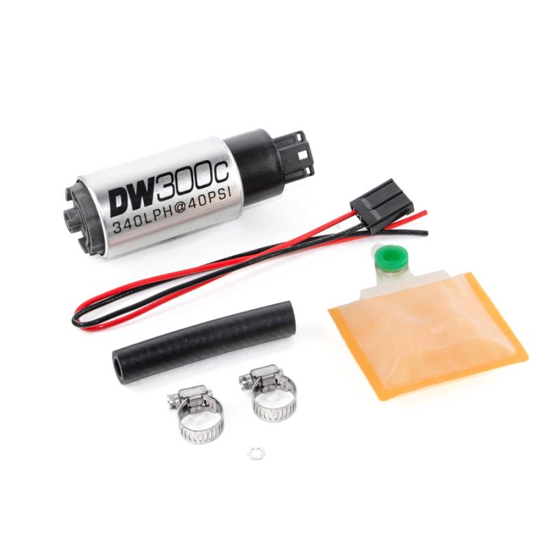 DeatschWerks 9-307-1000 - DWK9-307-1000 - DeatschWerks 340lph DW300C Compact Fuel Pump w/ Universal Install Kit (w/o Mounting Clips) - Shipped in Europe - Tuningsupply.com