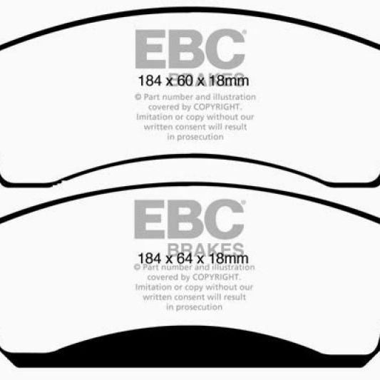 EBC ED91830 - EBCED91830 - EBC 09-14 Cadillac Escalade 6.0 Hybrid Extra Duty Front Brake Pads - Shipped in Europe - Tuningsupply.com