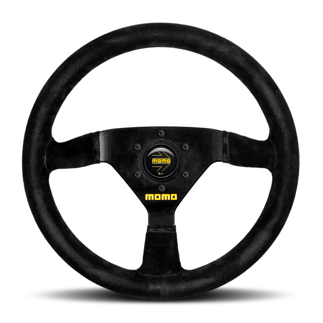 MOMO R1913/35S - MOMR1913/35S - Momo MOD69 Steering Wheel 350 mm - Black Suede/Black Spokes - Shipped in Europe - Tuningsupply.com