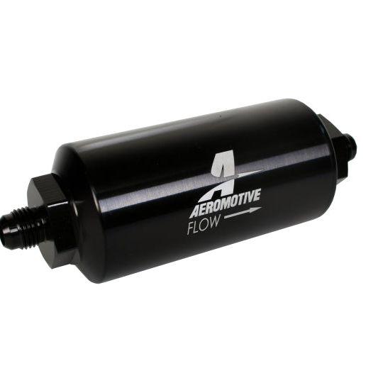 Aeromotive 12345 - AER12345 - Aeromotive In-Line Filter - (AN-6 Male) 10 Micron Microglass Element Bright Dip Black Finish - Shipped in Europe - Tuningsupply.com