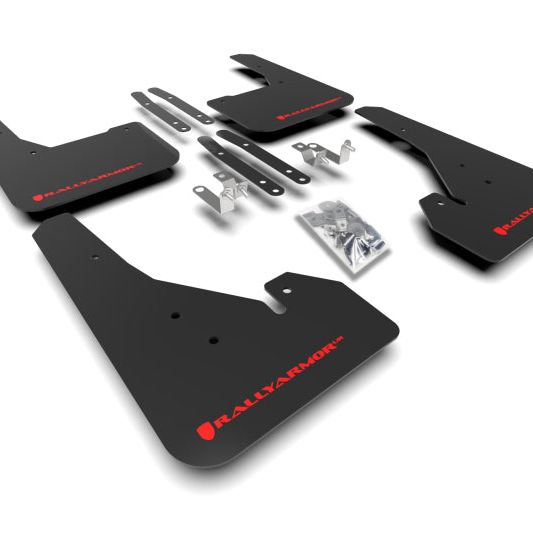Rally Armor MF67-UR-BLK/RD - RALMF67-UR-BLK/RD - Rally Armor 18-25 Toyota Corolla Hatchback Black UR Mud Flap Red Logo - Shipped in Europe - Tuningsupply.com