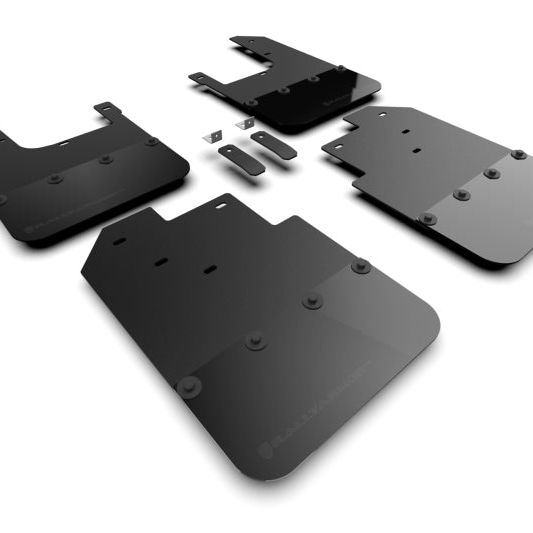 Rally Armor MF94-BLK-MBK - RALMF94-BLK-MBK - Rally Armor 16-23 Toyota Tacoma Gen 3 Black Mud Flap w/Metallic Black Logo - Shipped in Europe - Tuningsupply.com