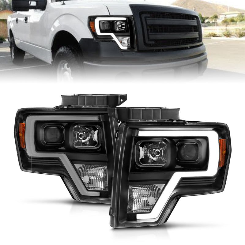 ANZO 111443 - ANZ111443 - ANZO 2009-2014 Ford F-150 Projector Light Bar H.L Black Amber - Shipped in Europe - Tuningsupply.com