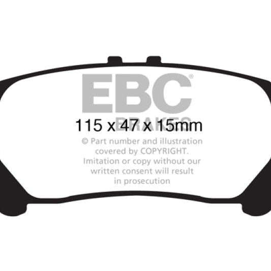 EBC ED91850 - EBCED91850 - EBC 10+ Lexus RX350 3.5 (Japan) Extra Duty Rear Brake Pads - Shipped in Europe - Tuningsupply.com
