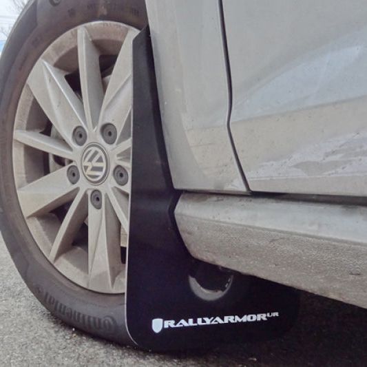 Rally Armor MF37-UR-BLK/GRY - RALMF37-UR-BLK/GRY - Rally Armor 15-21 MKVII VW Golf/GTI Black UR Mud Flap w/Grey Logo - Shipped in Europe - Tuningsupply.com