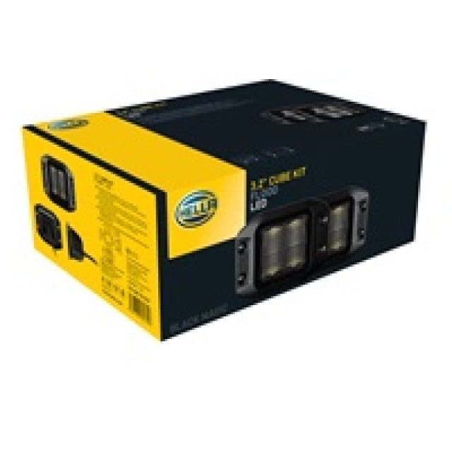Hella LA358176831 - HELLA358176831 - Hella Universal Black Magic 3.2in L.E.D. Cube Kit - Flood Beam (Flush Mount) - Shipped in Europe - Tuningsupply.com