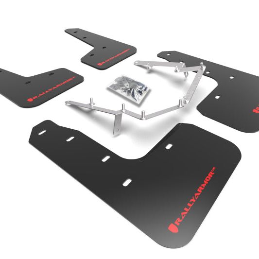 Rally Armor MF71-UR-BLK/RD - RALMF71-UR-BLK/RD - Rally Armor 17-21 Honda Civic EX/EX-L/LX (Hatchback) Black UR Mud Flap Red Logo - Shipped in Europe - Tuningsupply.com