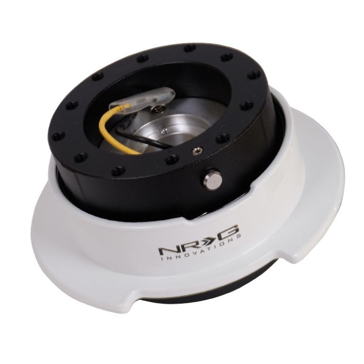 NRG SRK-250BK-WT - NRGSRK-250BK-WT - NRG Quick Release Kit Gen 2.5 - Black / White Ring w/Finger Grooves - Shipped in Europe - Tuningsupply.com