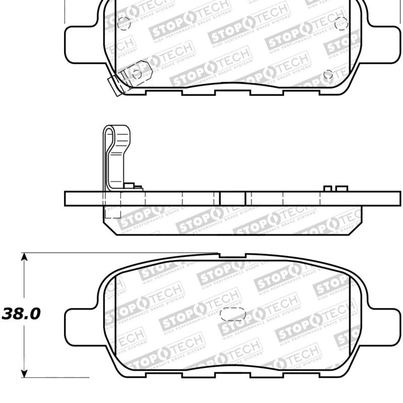 Stoptech 309.09052 - STO309.09052 - StopTech Sport Performance 10-17 Nissan 370Z Rear Brake Pads - Shipped in Europe - Tuningsupply.com