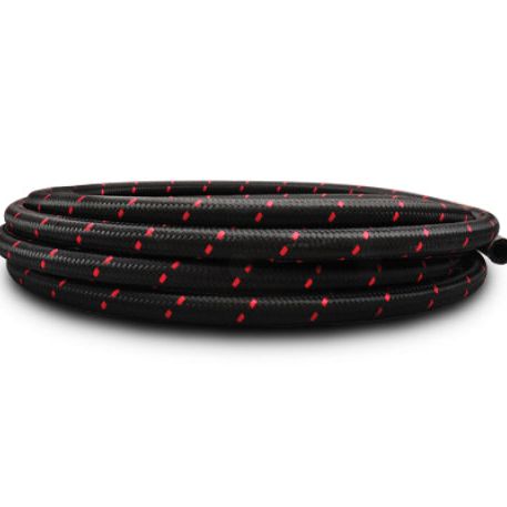 Vibrant 11964R - VIB11964R - Vibrant -4 AN Two-Tone Black/Red Nylon Braided Flex Hose (10 foot roll) - Shipped in Europe - Tuningsupply.com