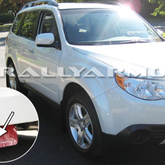 Rally Armor MF11-UR-RD/WH - RALMF11-UR-RD/WH - Rally Armor 09-13 Subaru Forester Red UR Mud Flap w/ White Logo - Shipped in Europe - Tuningsupply.com