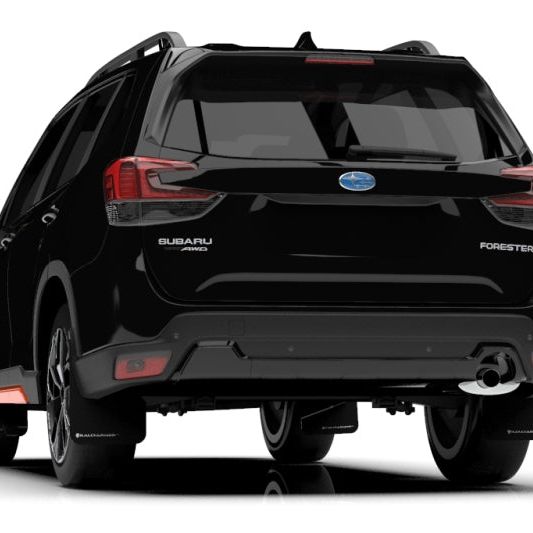 Rally Armor MF52-UR-BLK/WH - RALMF52-UR-BLK/WH - Rally Armor 19-21 Subaru Forester Black UR Mud Flap w/ White Logo - Shipped in Europe - Tuningsupply.com