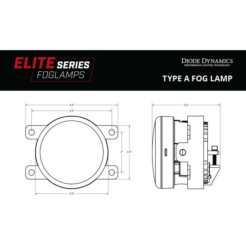 Diode Dynamics DD5129P - DIODD5129P - Diode Dynamics Elite Series Type A Fog Lamps - Yellow (Pair) - Shipped in Europe - Tuningsupply.com