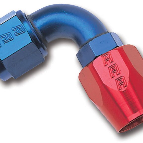 Russell 610160 - RUS610160 - Russell Performance -6 AN Red/Blue 90 Degree Full Flow Hose End - Shipped in Europe - Tuningsupply.com